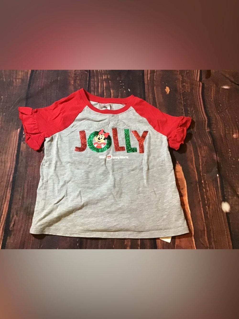 Disney parks holiday girl shirt “Jolly “ girl shirt size small